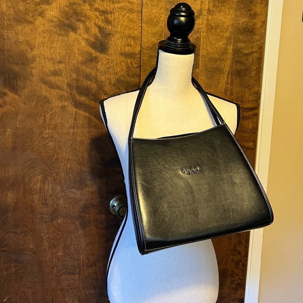 Black Leather Shoulder Purse